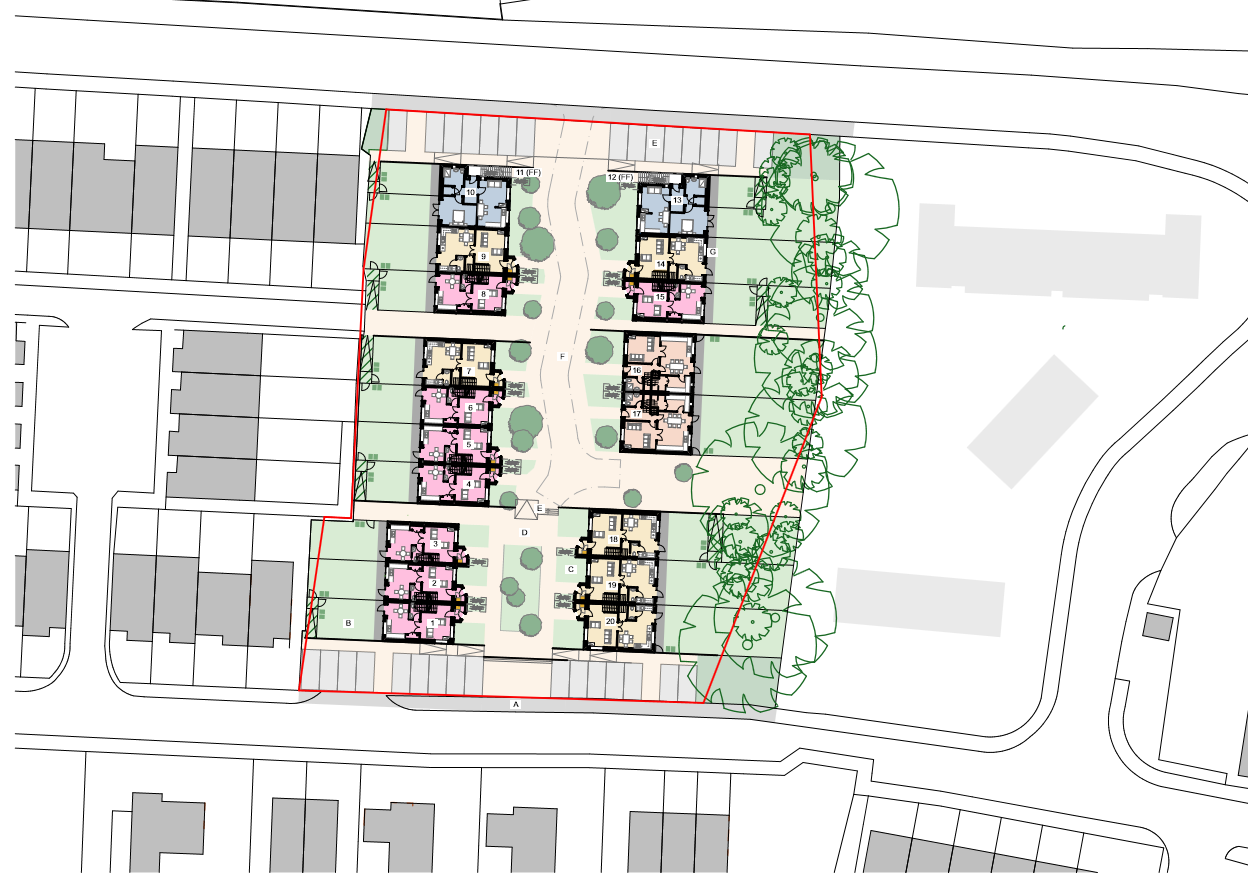 2. Mill Lane Site plan for 20 homes