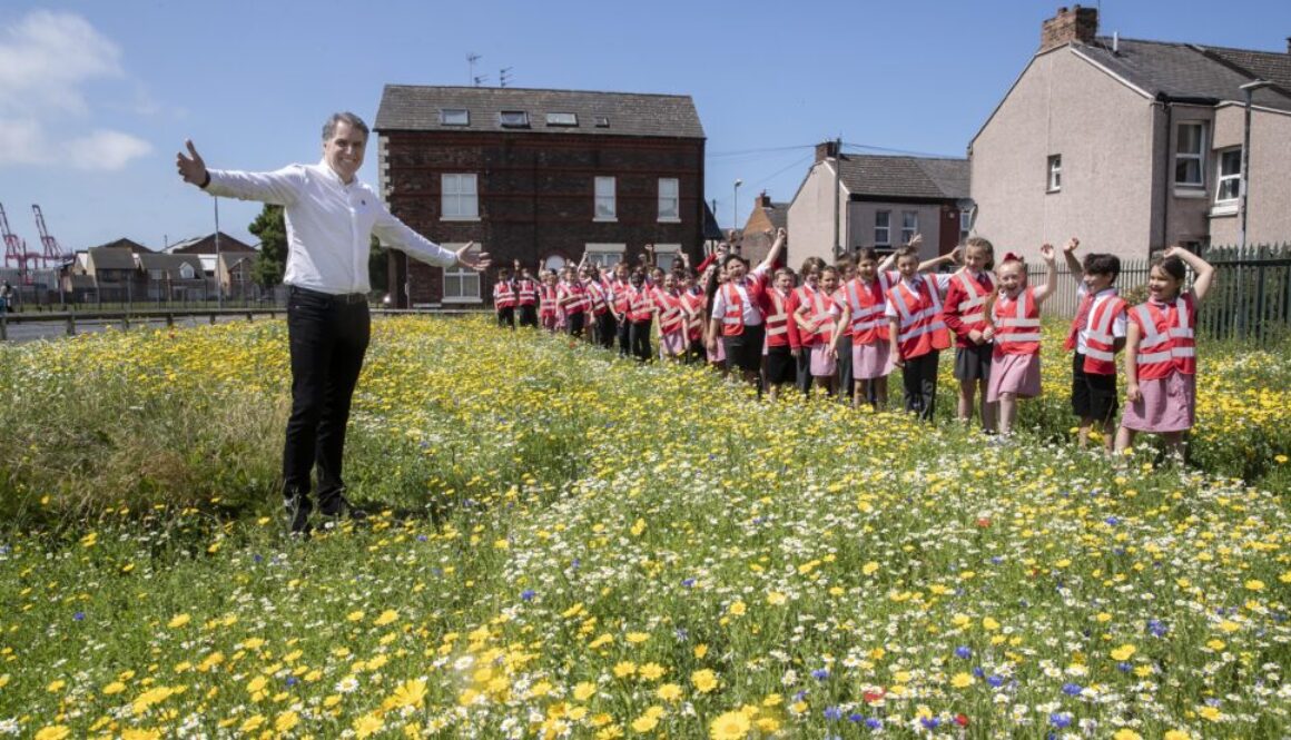 Stunning wildflower meadows sown by local children have transformed derelict land in Liverpool City Region - bringing colour and nature to urban communities.The ten sites - now in full bloom - were created by the Head North for Beauty project with a £49,000 grant from the £500,000 Liverpool City Region Community Environment Fund, established by Metro Mayor Steve Rotheram. Picture Jason Roberts