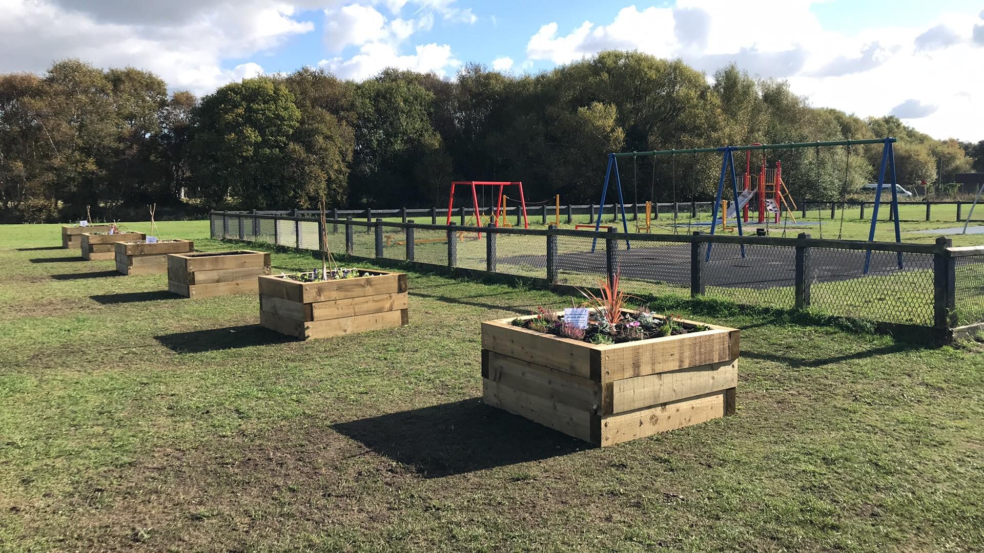 Planters constructed by the community in Devonshire Road park