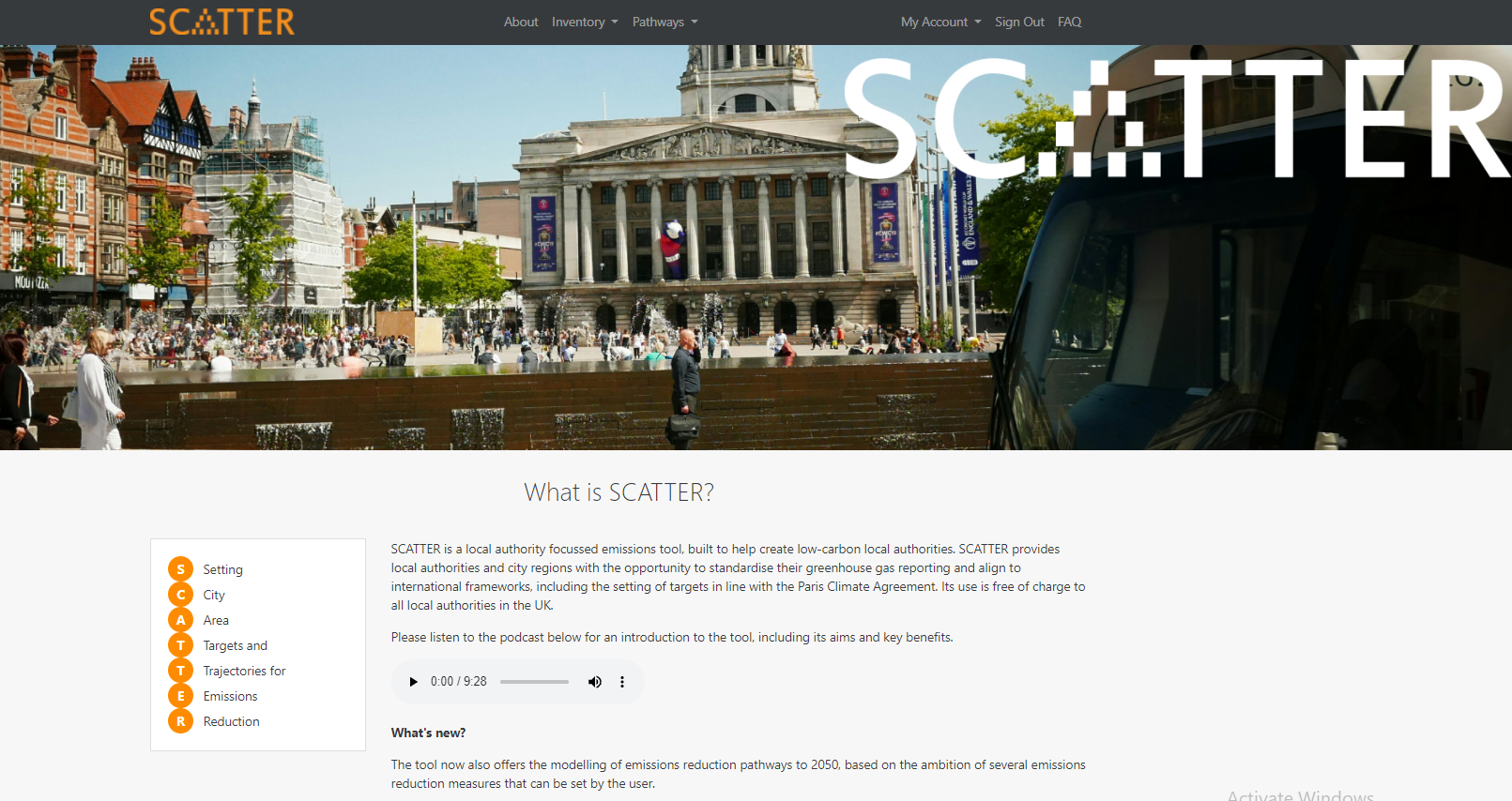 SCATTER web based tool for Local Authorities